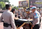Kapolresta-Sidoarjo-Pimpin-Upacara-Sertijab-Pejabat-Utama,-Kapolsek-Jajaran-dan-Kenaikan-Pangkat-Anggota