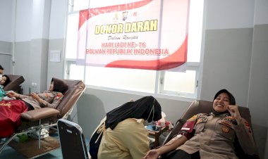 Sambut-Hari-Jadi-Polwan-ke-76,-Srikandi-Bhayangkara-Polres-Mojokerto-Gelar-Donor-Darah