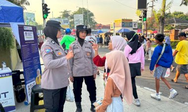 Polwan-Polresta-Sidoarjo-Patroli-dan-Amankan-Car-Free-Day-di-Kawasan-Alun-Alun